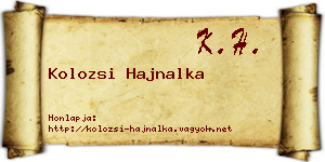 Kolozsi Hajnalka névjegykártya